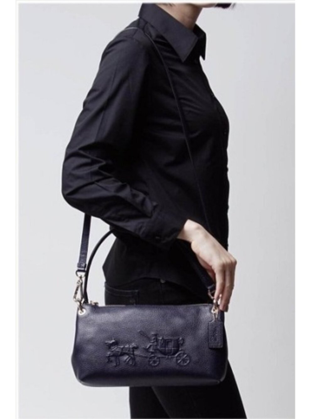 COACH Embossed Horse And Carriage Charley Crossbody